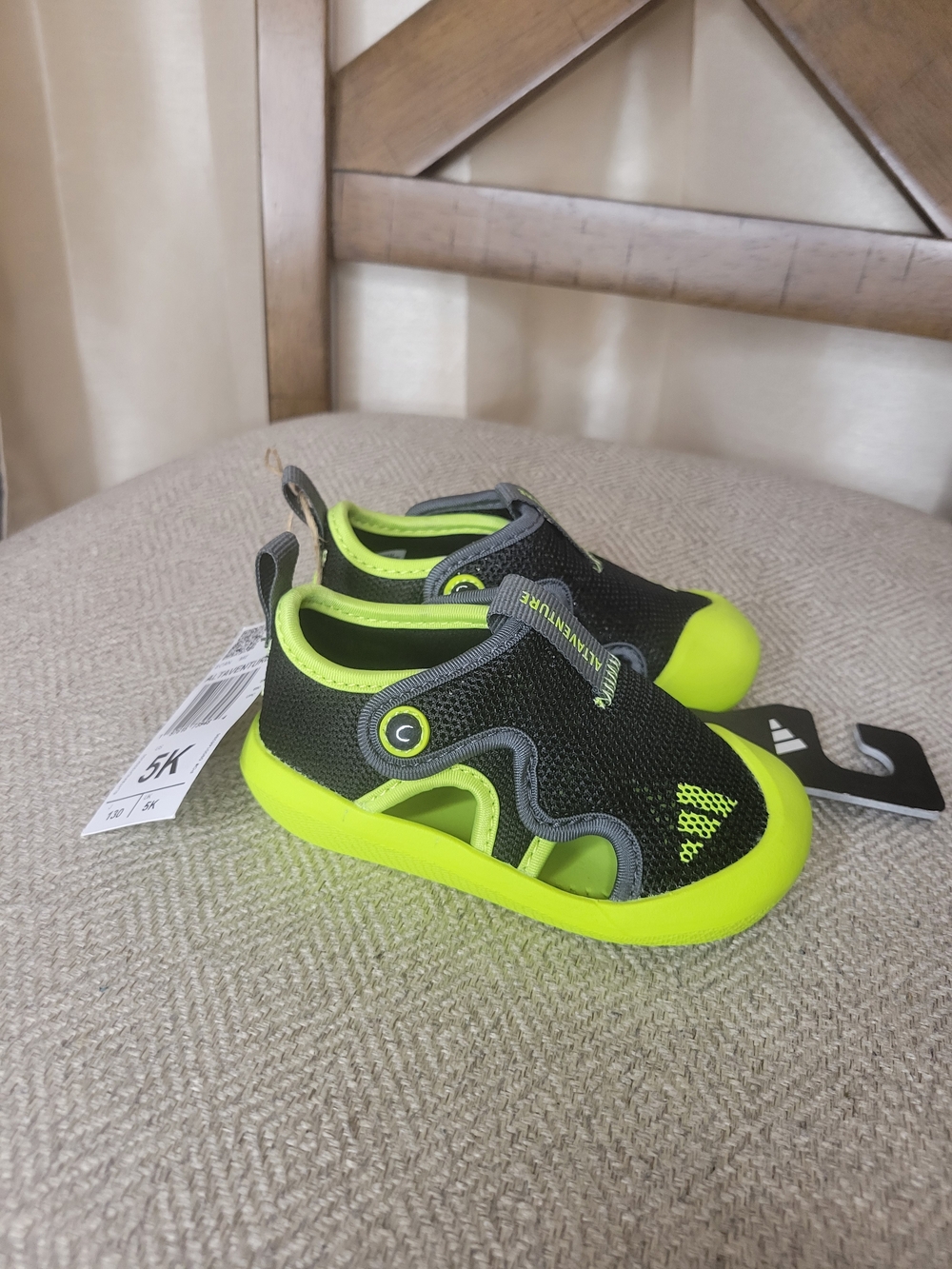 ADIDAS Neon Green and Black Toddler Water Shoes - Picture 4 of 8
